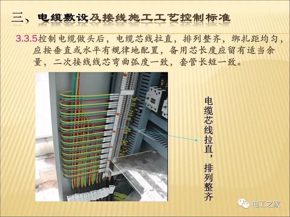 一條完成開關(guān)柜安裝，電纜橋架施工，電纜敷設(shè)及布線施工，照明配電箱施工